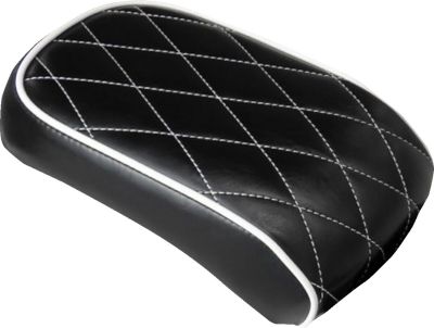 08021528 - Le Pera Bare Bones Pillion Pad - Diamond - Black w/ White Stitch - FL
