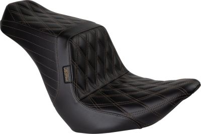 08021549 - Le Pera Tailwhip Seat - Front Double Diamond w/ Chestnut Thread - Blac...