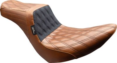 08021679 - Le Pera Tailwhip Seat - Double Diamond - Black/Brown Stitch - FX/FL