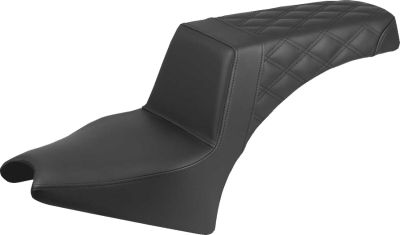 08102439 - SADDLEMEN Step-Up Seat - Rear Lattice Stitch - Black