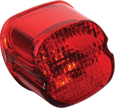 09026321 - DRAG SPECIALTIES TAILLIGHT LENS LAYDOWN RED W/ BOTTOM TAG WINDOW