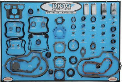 09341667 - DRAG SPECIALTIES GASKET, SEAL AND O-RING DISPLAY