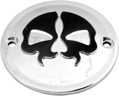 09401614 - DRAG SPECIALTIES COVER POINTS 2-HOLE SPLIT SKULL CHROME