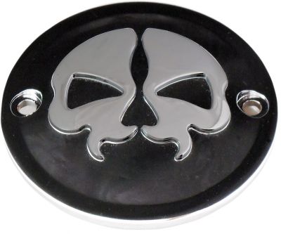 09401615 - DRAG SPECIALTIES COVER POINTS 2-HOLE SPLIT SKULL BLACK