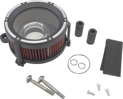 10102049 - TRASK AIR CLEANER KIT ASSAULT CHARGE HIGH-FLOW TBW ALUMINUM BLACK
