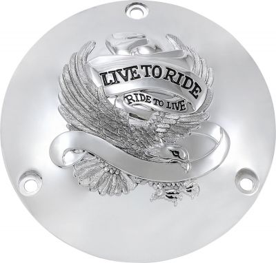 11070155 - DRAG SPECIALTIES LIVE TO RIDE DERBY COVER CHROME 3-HOLE