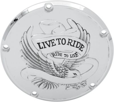 11070157 - DRAG SPECIALTIES LIVE TO RIDE DERBY COVER CHROME 5-HOLE