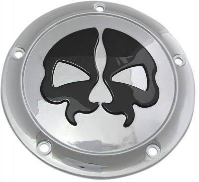 11070546 - DRAG SPECIALTIES COVER DERBY SPLIT SKULL 5-HOLE CHROME