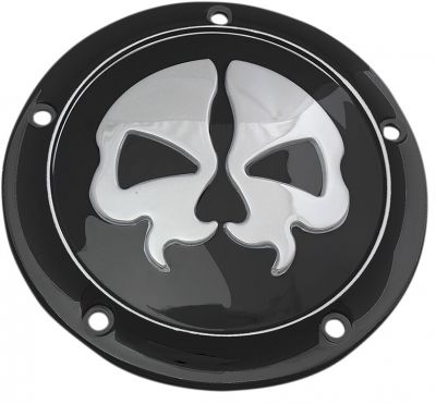 11070547 - DRAG SPECIALTIES COVER DERBY SPLIT SKULL 5-HOLE BLACK