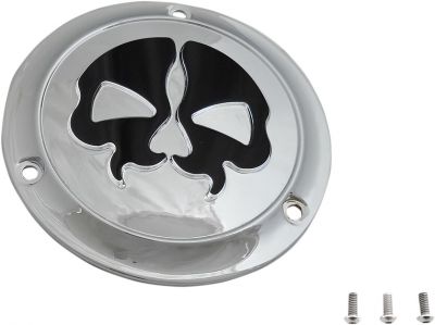11070548 - DRAG SPECIALTIES COVER DERBY SPLIT SKULL 3-HOLE CHROME
