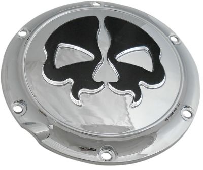 11070550 - DRAG SPECIALTIES COVER DERBY SPLIT SKULL 6-HOLE CHROME
