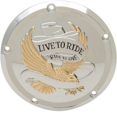 11070555 - DRAG SPECIALTIES COVER DERBY 5-HOLE LIVE TO RIDE CHROME/GOLD