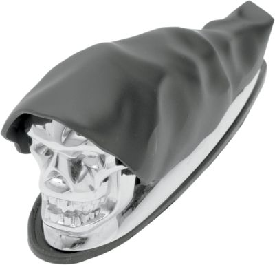 14050158 - DRAG SPECIALTIES FRONT FENDER ORNAMENT SHROUDED SKULL