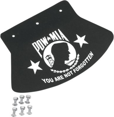 14200045 - DRAG SPECIALTIES MUD FLAP POW-MIA RUBBER WHITE