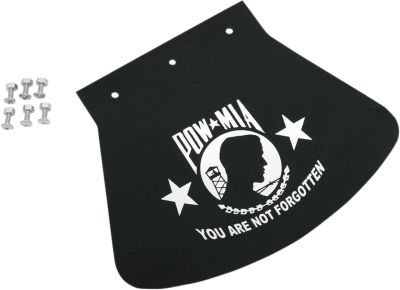 14200046 - DRAG SPECIALTIES MUD FLAP POW-MIA RUBBER WHITE