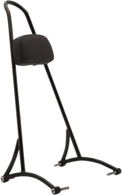 15010585 - BURLY SISSY BAR TALL W/PAD BLACK POWDER-COATED