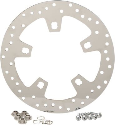 17102403 - DRAG SPECIALTIES POLISHED STAINLESS STEEL DRILLED FRONT BRAKE ROTOR