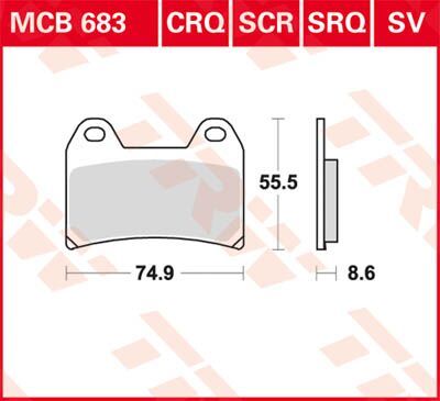 17211113 - TRW Lucas BRAKE PAD SV SINTER PERFORMANCE STREET