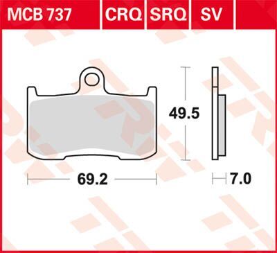 17211139 - TRW Lucas BRAKE PAD SV SINTER PERFORMANCE STREET