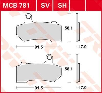 17211174 - TRW Lucas BRAKE PAD SV SINTER PERFORMANCE STREET