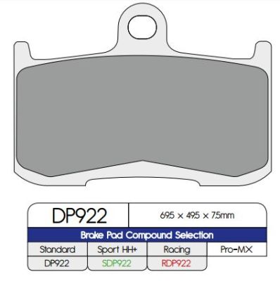 17212560 - DP BRAKES BRAKE PAD DP SINTERED REPLACEMENT STREET TOURING OFF-ROAD/AT...