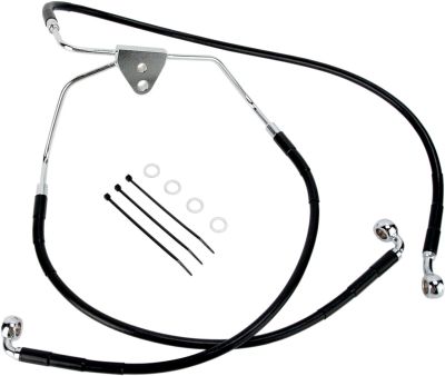 17412508 - DRAG SPECIALTIES FRONT BRAKE LINE BLACK VINYL COATED STAINLESS STEEL