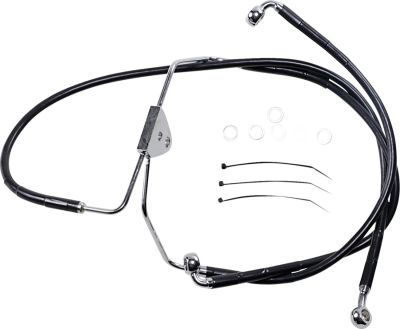 17412509 - DRAG SPECIALTIES FRONT BRAKE LINE BLACK VINYL COATED STAINLESS STEEL E...