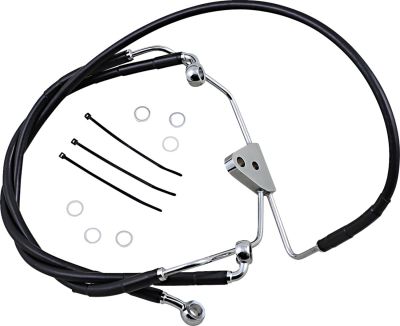 17412511 - DRAG SPECIALTIES FRONT BRAKE LINE BLACK VINYL COATED STAINLESS STEEL E...