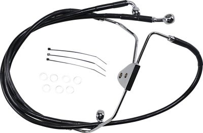17412512 - DRAG SPECIALTIES FRONT BRAKE LINE BLACK VINYL COATED STAINLESS STEEL E...