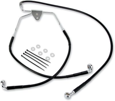 17412513 - DRAG SPECIALTIES FRONT BRAKE LINE BLACK VINYL COATED STAINLESS STEEL E...