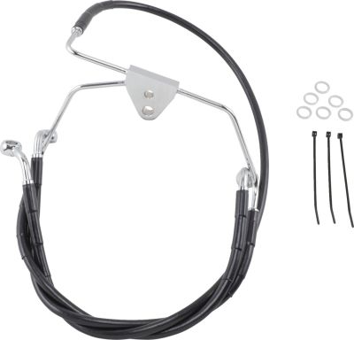 17412516 - DRAG SPECIALTIES FRONT BRAKE LINE BLACK VINYL COATED STAINLESS STEEL E...