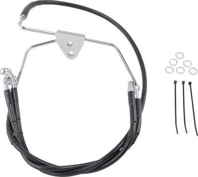 17412517 - DRAG SPECIALTIES FRONT BRAKE LINE BLACK VINYL COATED STAINLESS STEEL E...