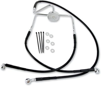 17412520 - DRAG SPECIALTIES FRONT BRAKE LINE BLACK VINYL COATED STAINLESS STEEL