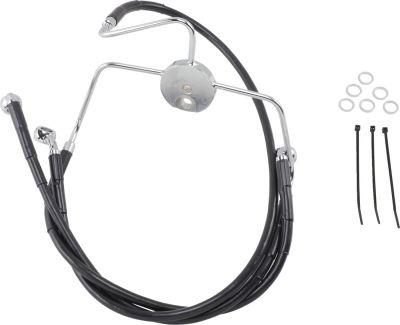 17412521 - DRAG SPECIALTIES FRONT BRAKE LINE BLACK VINYL COATED STAINLESS STEEL E...