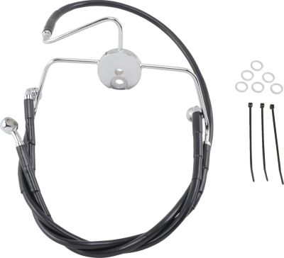 17412522 - DRAG SPECIALTIES FRONT BRAKE LINE BLACK VINYL COATED STAINLESS STEEL E...