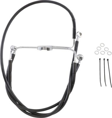 17412525 - DRAG SPECIALTIES FRONT BRAKE LINE BLACK VINYL COATED STAINLESS STEEL E...