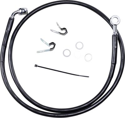 17412528 - DRAG SPECIALTIES FRONT BRAKE LINE BLACK VINYL COATED STAINLESS STEEL E...