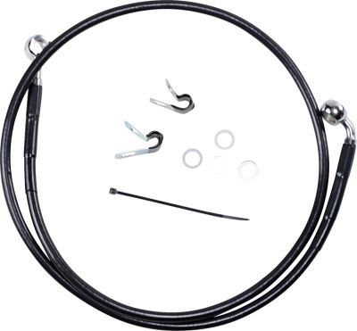 17412529 - DRAG SPECIALTIES FRONT BRAKE LINE BLACK VINYL COATED STAINLESS STEEL E...