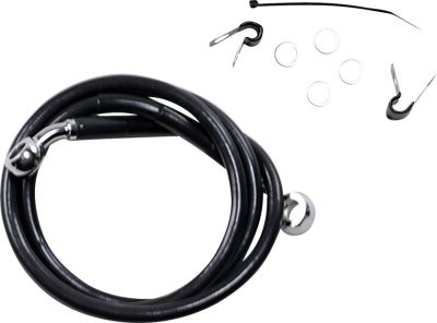 17412533 - DRAG SPECIALTIES FRONT BRAKE LINE BLACK VINYL COATED STAINLESS STEEL E...