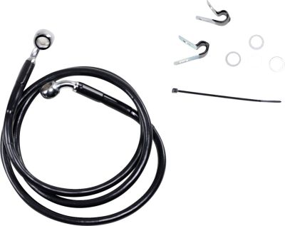 17412534 - DRAG SPECIALTIES FRONT BRAKE LINE BLACK VINYL COATED STAINLESS STEEL E...
