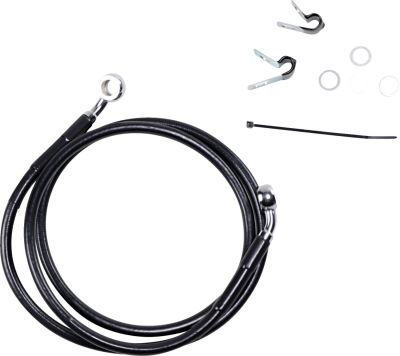 17412536 - DRAG SPECIALTIES FRONT BRAKE LINE BLACK VINYL COATED STAINLESS STEEL E...