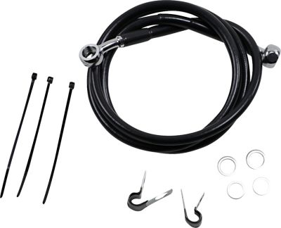 17412545 - DRAG SPECIALTIES FRONT BRAKE LINE BLACK VINYL COATED STAINLESS STEEL E...