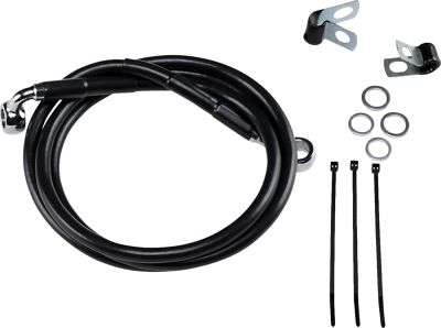17412546 - DRAG SPECIALTIES FRONT BRAKE LINE BLACK VINYL COATED STAINLESS STEEL E...