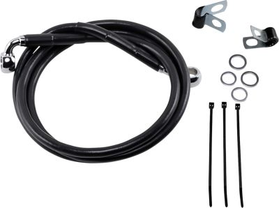 17412547 - DRAG SPECIALTIES FRONT BRAKE LINE BLACK VINYL COATED STAINLESS STEEL E...