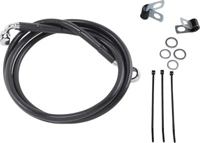 17412548 - DRAG SPECIALTIES FRONT BRAKE LINE BLACK VINYL COATED STAINLESS STEEL E...
