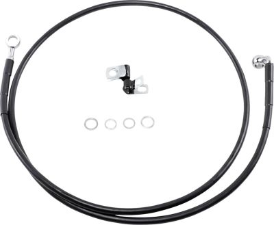 17412549 - DRAG SPECIALTIES FRONT BRAKE LINE BLACK VINYL COATED STAINLESS STEEL E...