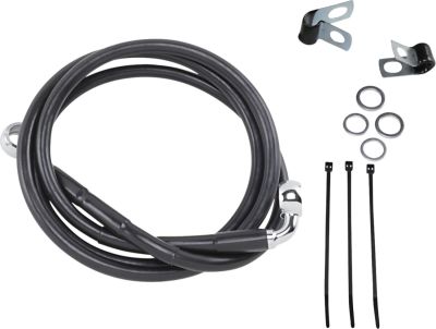 17412553 - DRAG SPECIALTIES FRONT BRAKE LINE BLACK VINYL COATED STAINLESS STEEL E...
