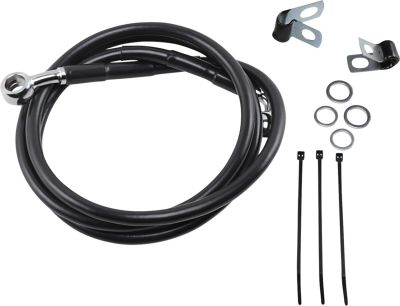 17412554 - DRAG SPECIALTIES FRONT BRAKE LINE BLACK VINYL COATED STAINLESS STEEL E...