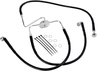 17412562 - DRAG SPECIALTIES FRONT BRAKE LINE BLACK VINYL COATED STAINLESS STEEL