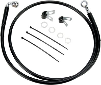 17412570 - DRAG SPECIALTIES FRONT BRAKE LINE BLACK VINYL COATED STAINLESS STEEL E...